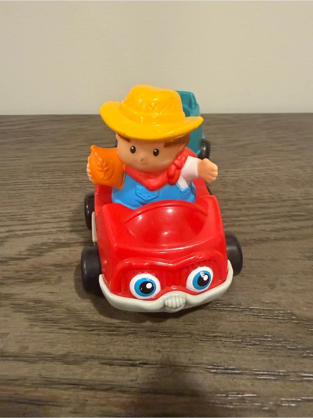 Fisher-Price Little People Push Car with Trailer Pull-Along Set 2001 Vintage